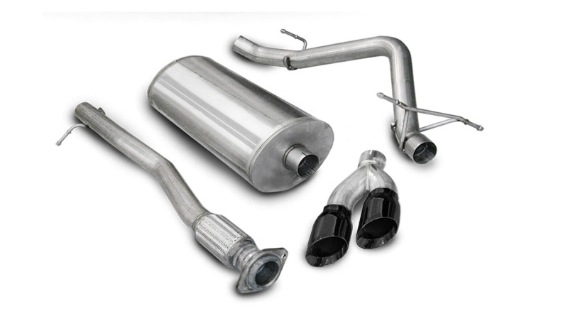 GMC Sierra Denali Performance Exhaust - CORSA Performance - Cat-Back Single Side Exit with Twin 4in Pro-Series T - Black - 2010